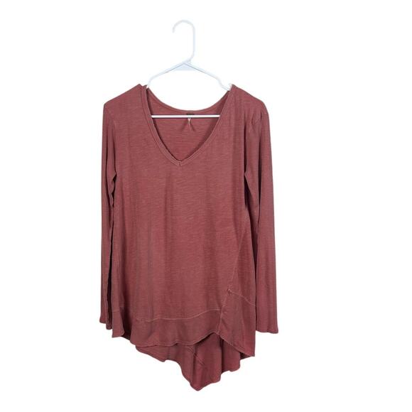 Free People Pink Long Sleeve Top size S - Picture 1 of 8